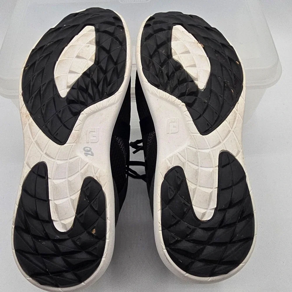 FootJoy FJ Flex Shoes Womens Size 7.5 Black Mesh Lace Up Golf Sneakers 95728